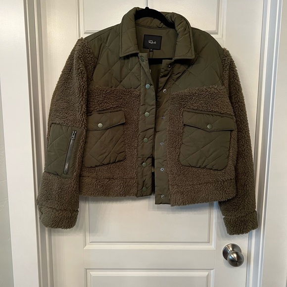 NWT Rails Womens Peyton Quilted Mixed Media Teddy Coat Jacket - Picture 3 of 11